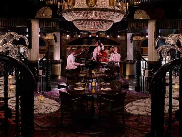 Elegant dining venue with live jazz trio at The Maine Mayfair for upscale events.