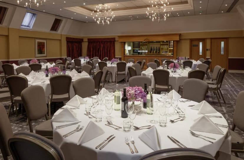 Elegant banquet room in Hilton London Watford, perfect for weddings and corporate events.