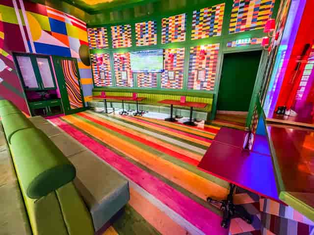 Vibrant event space at The Arena, ideal for gatherings and creative meetings.