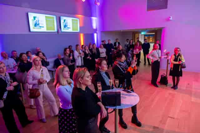 SHAPE Room product launch networking event digital signage