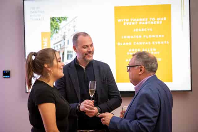 Wohl Gallery networking event success, partner recognition screen