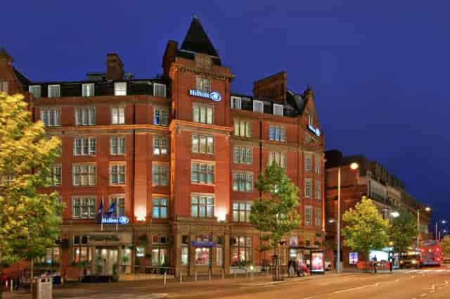Wembley Suite at Hilton Nottingham, classic brick facade, ideal for corporate events.