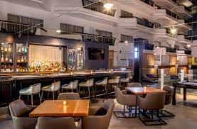 Flagg Ballroom bar area in Hilton Boston/Woburn, ideal for receptions and networking events.