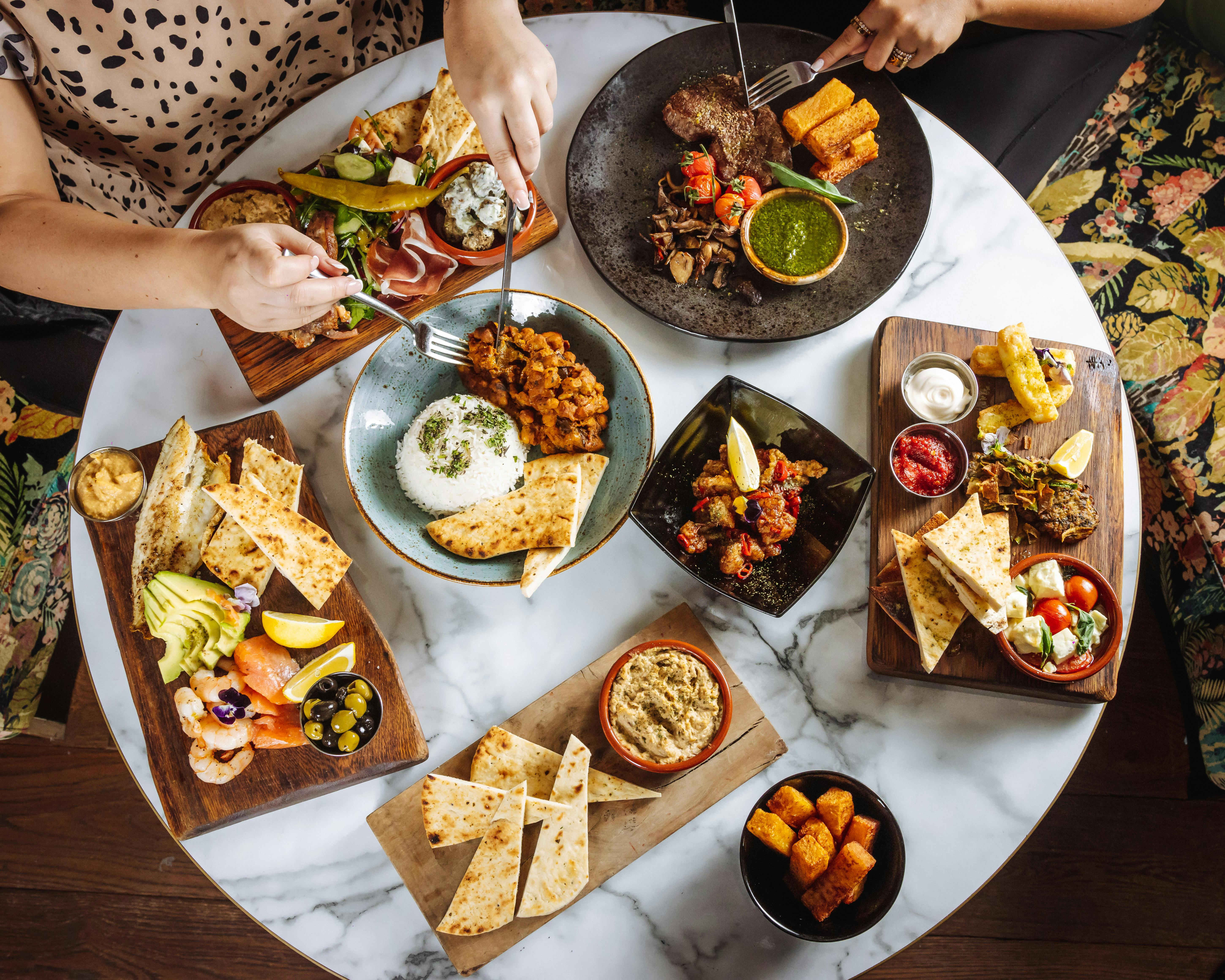 Vibrant catering spread at BLVD Spinningfields for events and meetings.