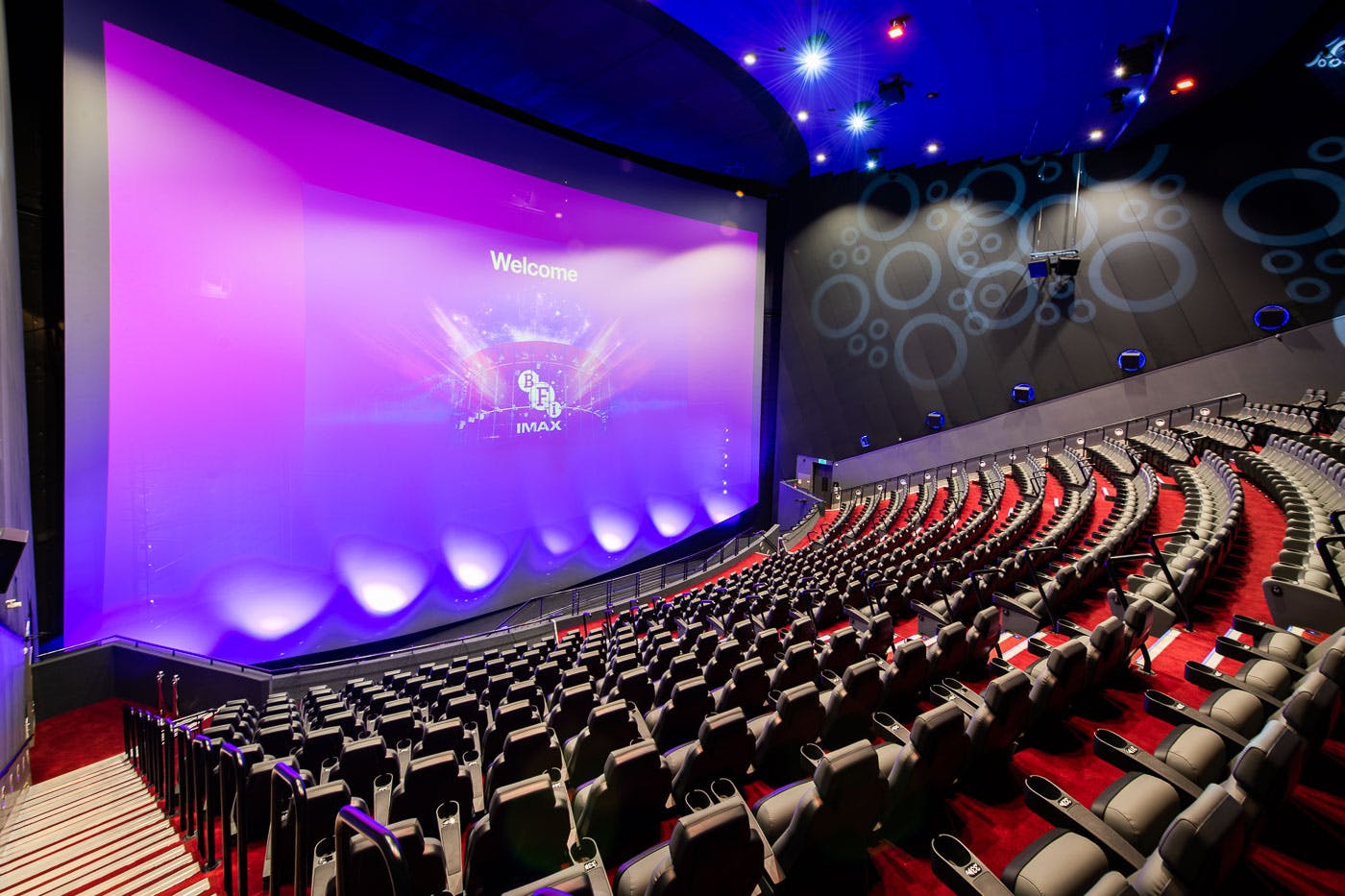 IMAX screen in BFI IMAX auditorium, ideal for conferences and film premieres.