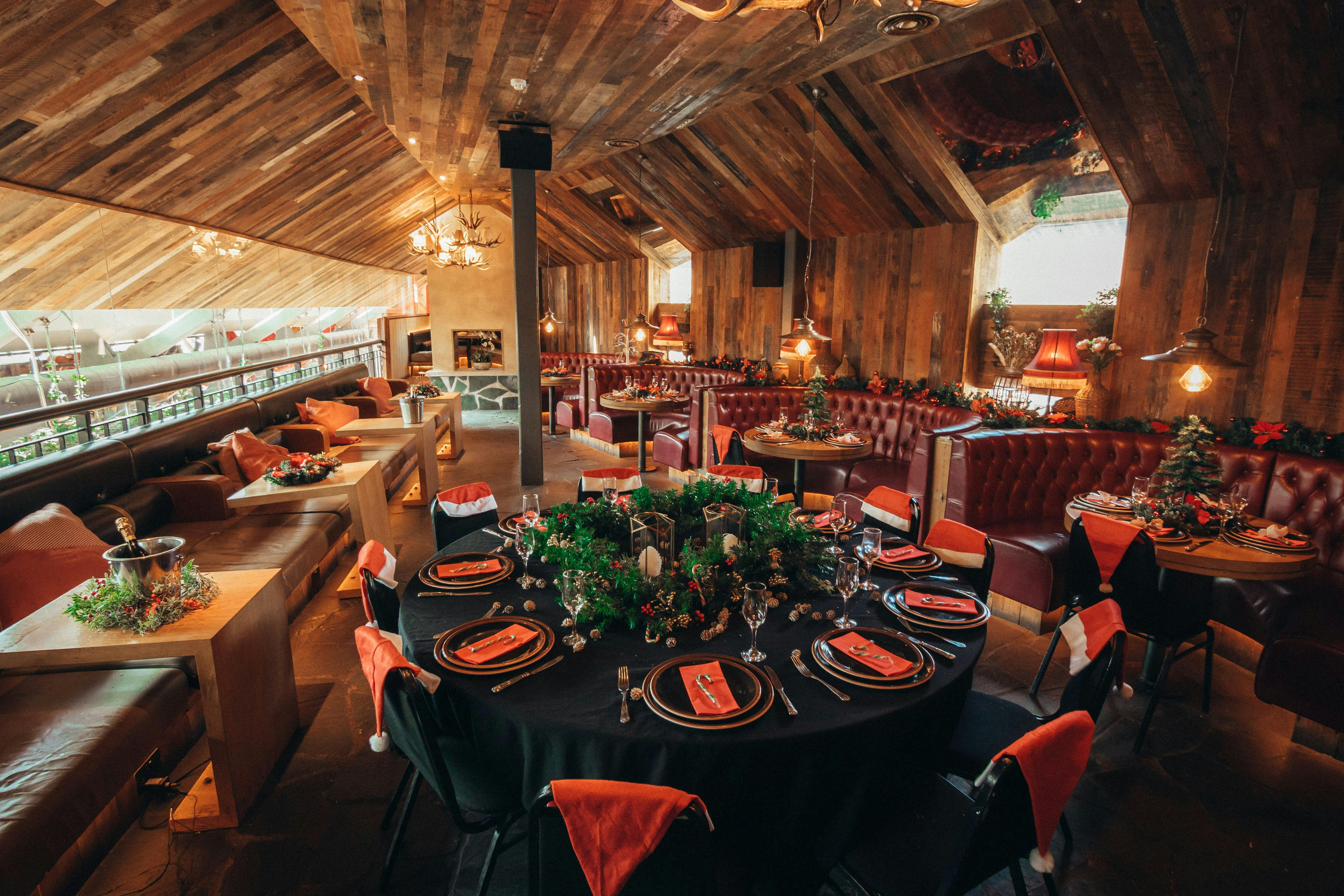 Elegant event space at Gin Nest, rustic decor for intimate gatherings and celebrations.