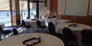 Newgate meeting space at Copthorne Hotel Newcastle with round tables for events.
