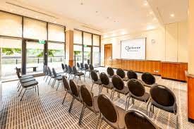 Newgate meeting space at Copthorne Hotel Newcastle with black chairs and natural light.
