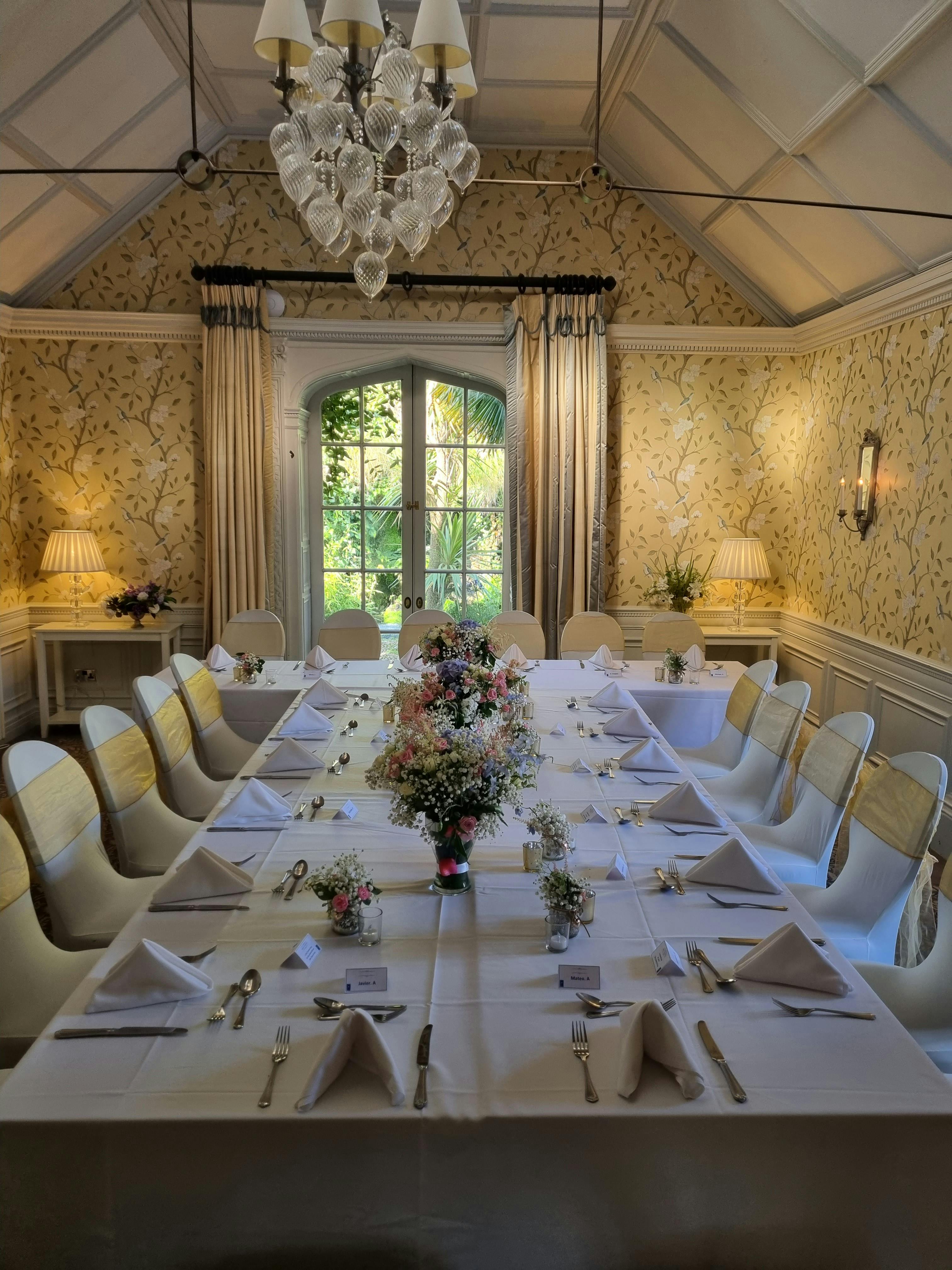 Elegant meeting room at Four Seasons Warren House Hotel, ideal for corporate events.