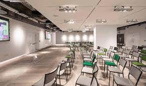 Modern Bankside Hotel event space with flexible seating for presentations and workshops.