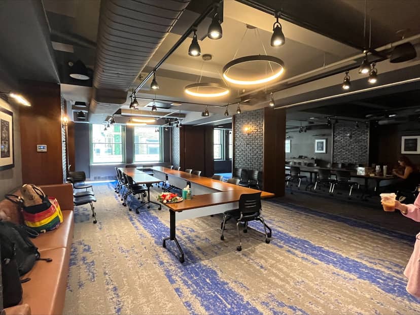 Versatile meeting space at The Helm, Ivy Terrace with central conference table and natural light.