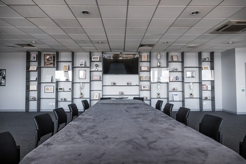 Matthew Le Tissier in a modern meeting room at Southampton Football Club for events.