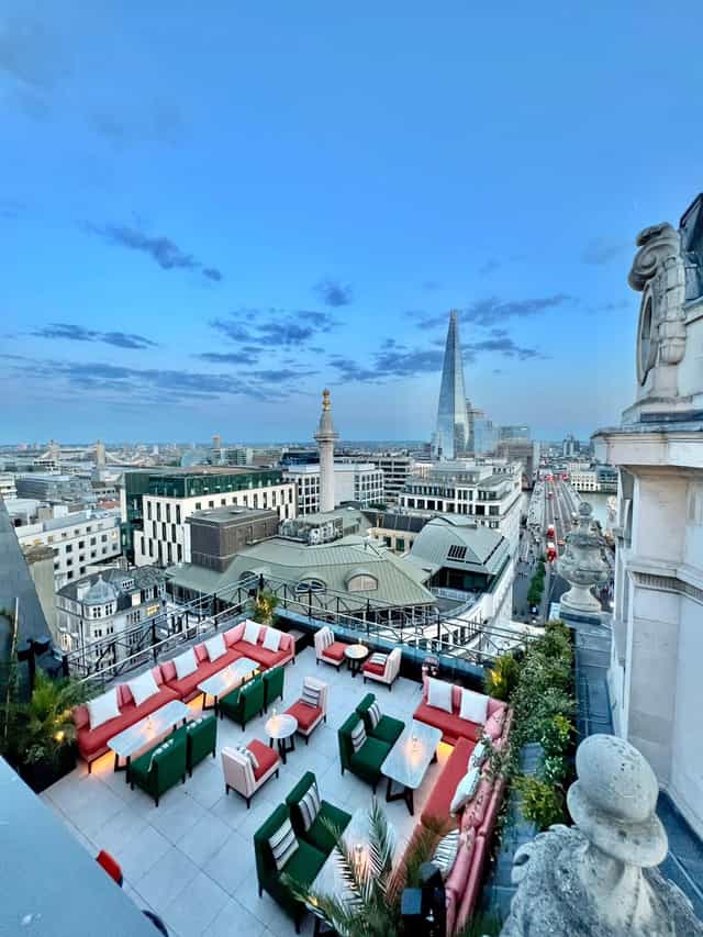 Rooftop venue in Wagtail London with skyline views for upscale events and gatherings.