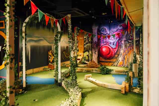 Vibrant event space at Caddies Crawley, perfect for team-building and networking.