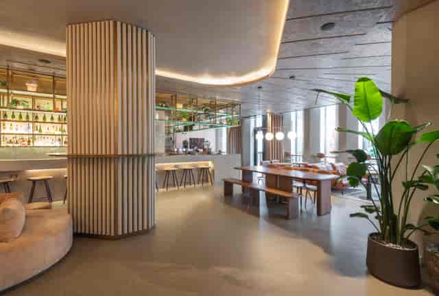 Modern event venue at St. Clare Coffee and Bar with inviting atmosphere for meetings.