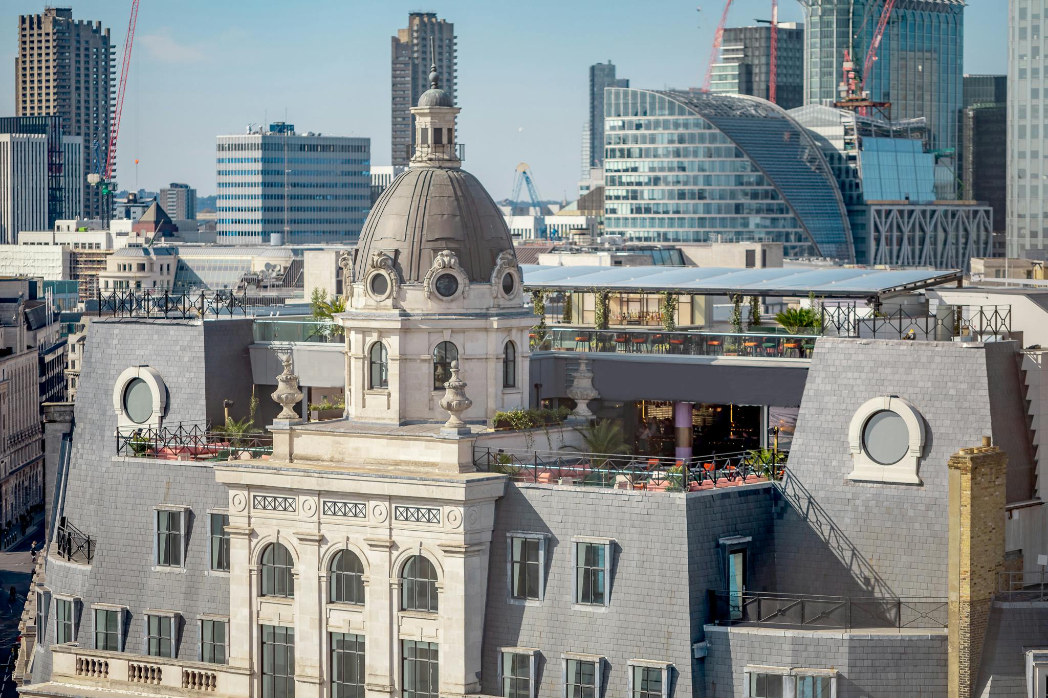 Rooftop venue with dome in Wagtail London for upscale corporate and social events.