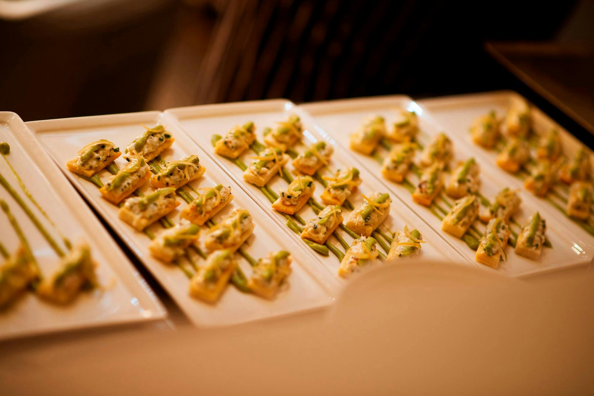 Elegant hors d'oeuvres display at Fourth Floor Bar, perfect for networking events.