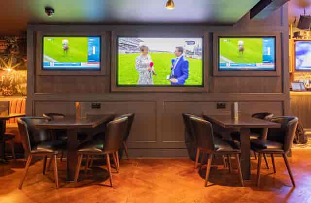 Modern Mezzanine at Goldwood Spots Pub, ideal for corporate events and social gatherings.