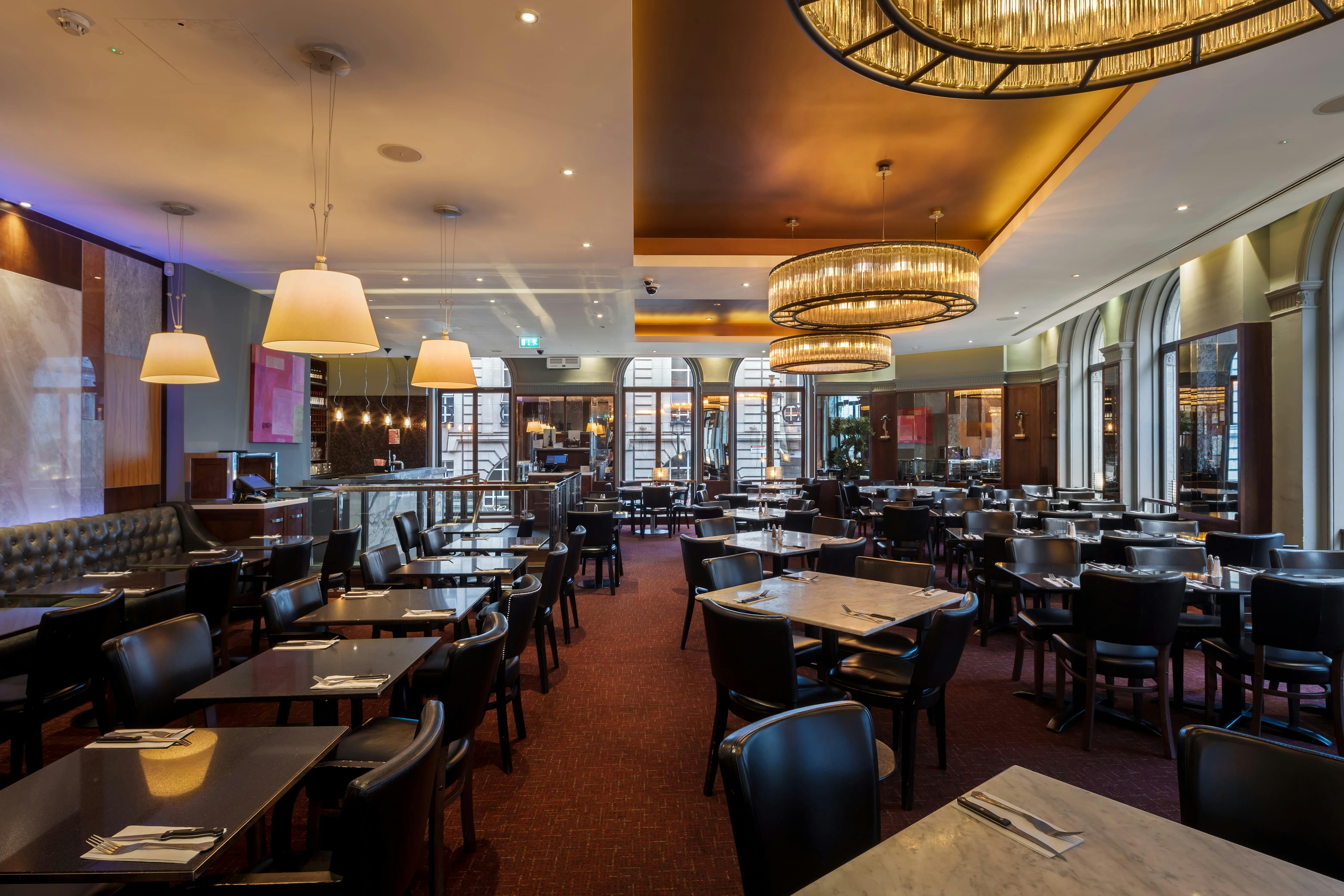 Elegant Angus Steakhouse venue with spacious layout, ideal for events and meetings.
