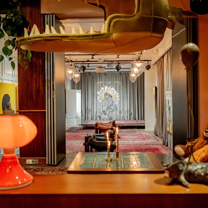 Elegant event space with plush seating at Gorgeous George for stylish gatherings.