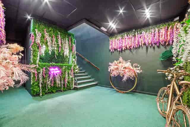 Gihon Suite entrance with lush greenery, perfect for memorable events and gatherings.