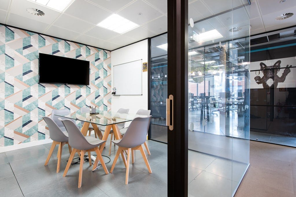 Modern meeting room with glass wall, ideal for collaborative events in Bristol.