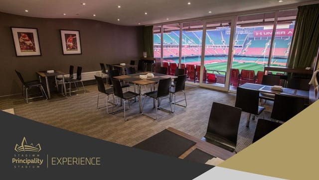 "Versatile event space in Principality Stadium for corporate meetings with stunning views."