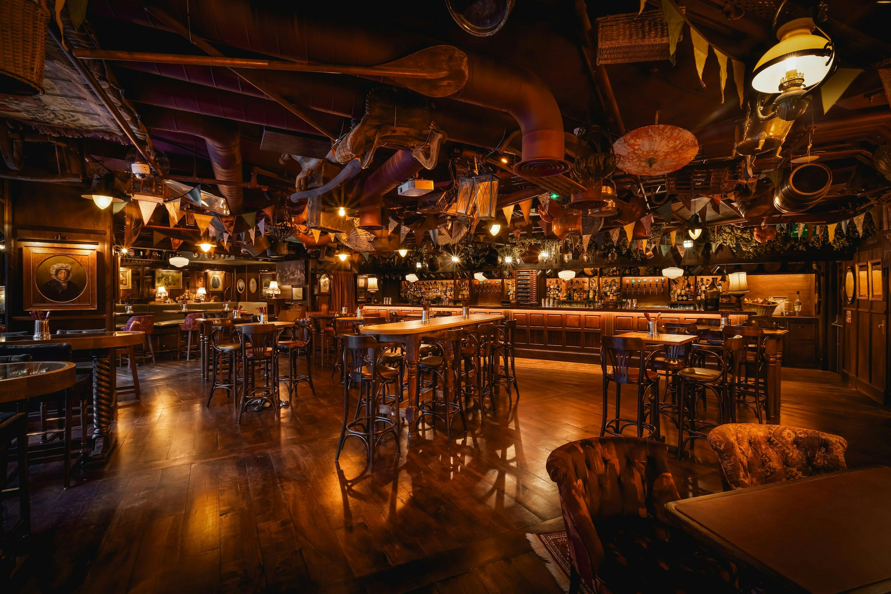 Rustic venue at Mr Fogg's City Tavern, ideal for intimate gatherings and events.
