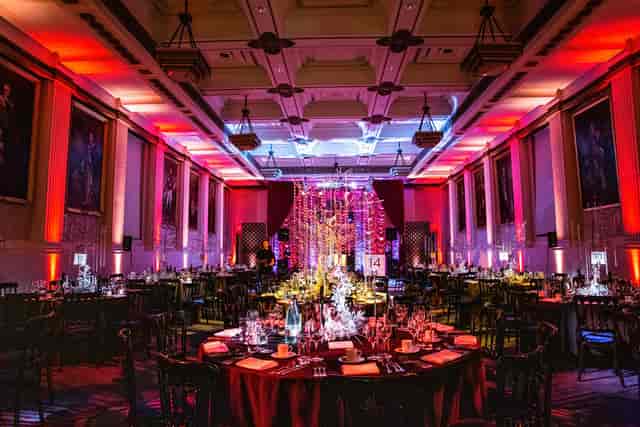 Ballroom gala, floral centerpiece, Great Queen Street event