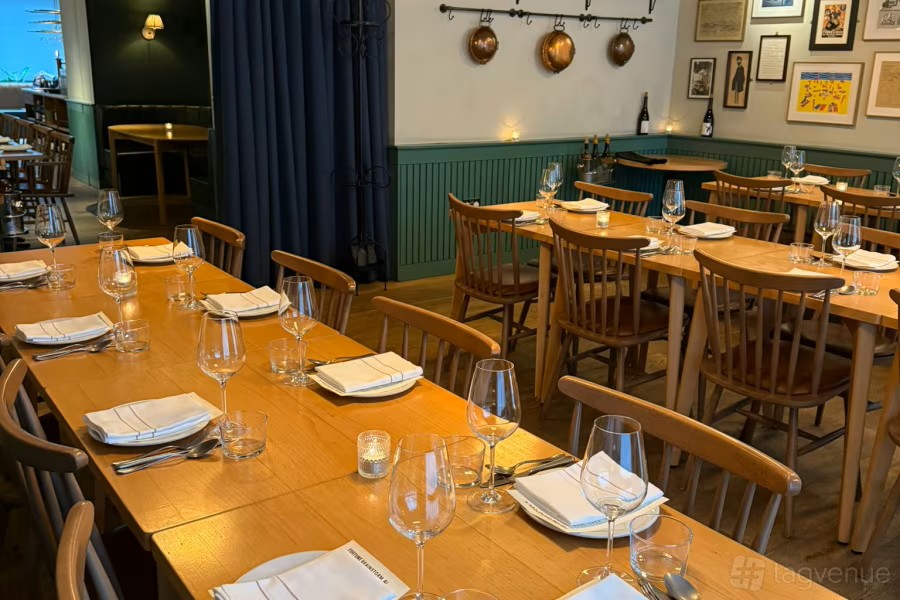 Elegant dining setup in Curtain Room, Luso for corporate dinners and intimate gatherings.