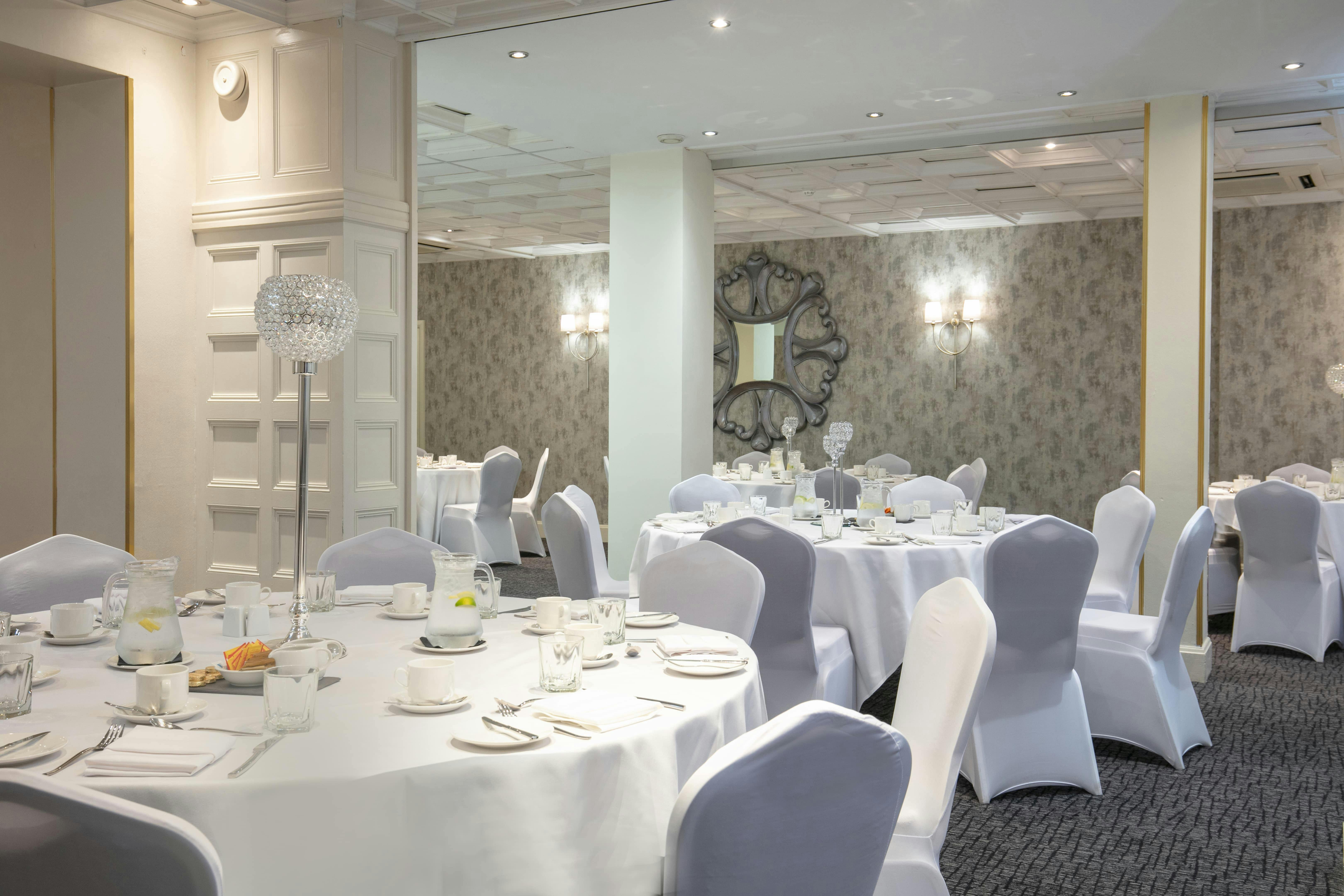 Elegant Manor room at Barton Manor Hotel, perfect for corporate events and formal gatherings.