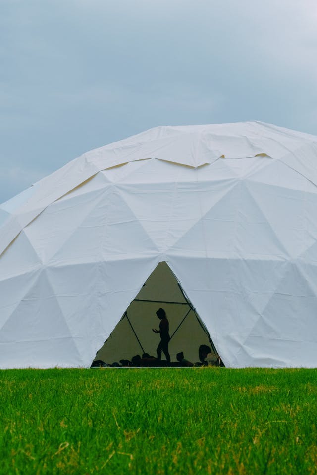 Geodesic dome venue for unique events, ideal for workshops and gatherings.