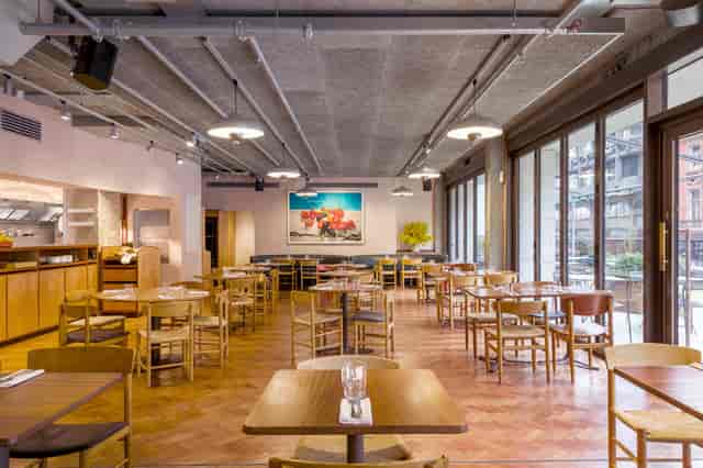 Modern Toklas Restaurant venue with flexible seating for events and meetings.