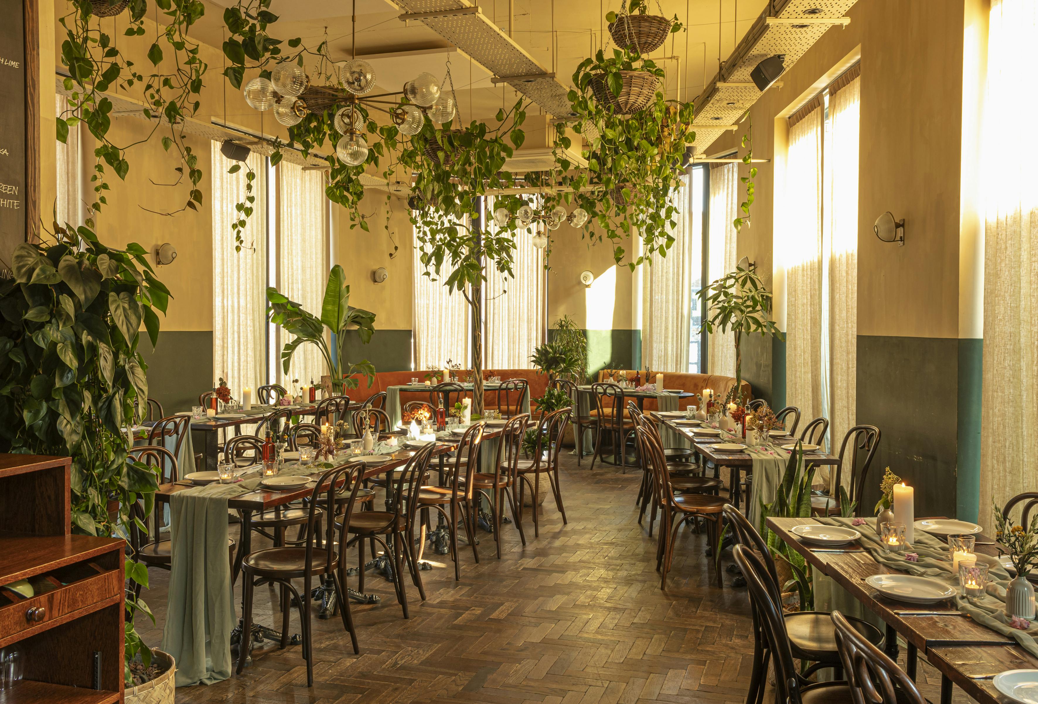 Elegant dining space at Casa do Frango Shoreditch for exclusive events and gatherings.