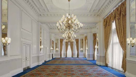 Elegant Empire Room at The Landmark London, ideal for weddings and conferences.