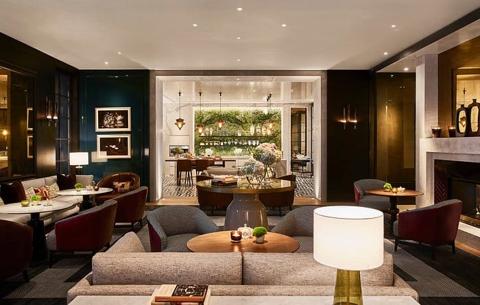 Sophisticated lounge in Villa 22, Rosewood, ideal for networking events and meetings.