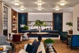 Sophisticated lounge in Villa 22, Rosewood for networking events and meetings.