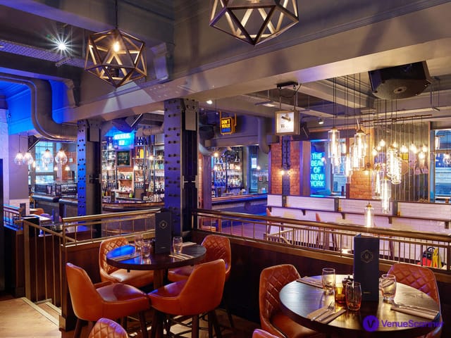 Argyll Suite at Manhatta: modern venue with warm lighting for networking events.