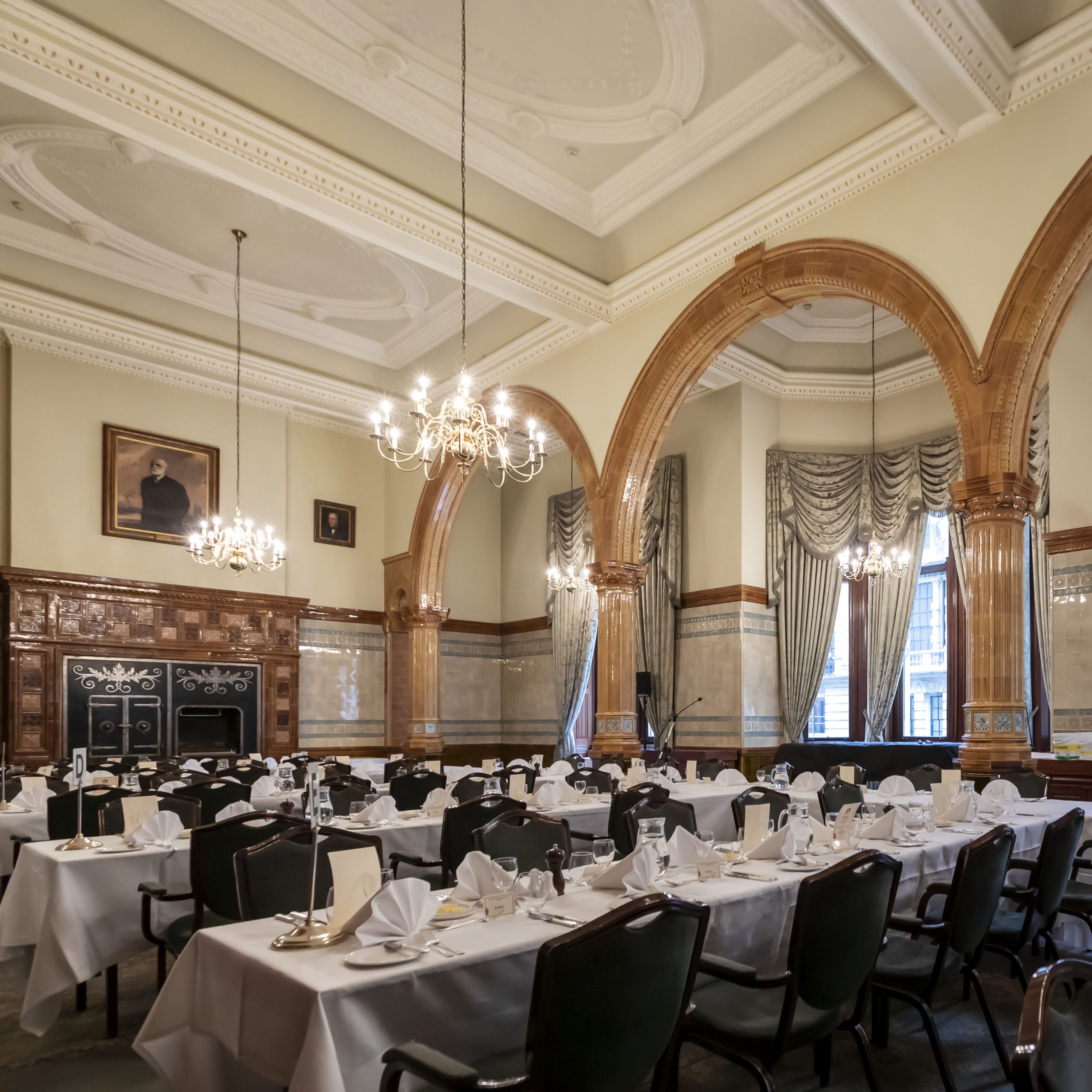 David Lloyd George Room, elegant event space with chandeliers, ideal for corporate events. - Banner