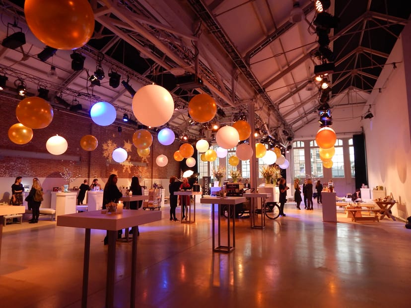 Vibrant event space with colorful decor, ideal for receptions and product launches.