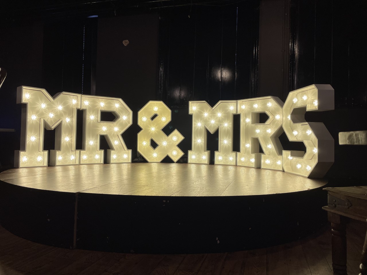 "Elegant MR & MRS sign at The Fitzgerald Manchester for a wedding backdrop." - Banner