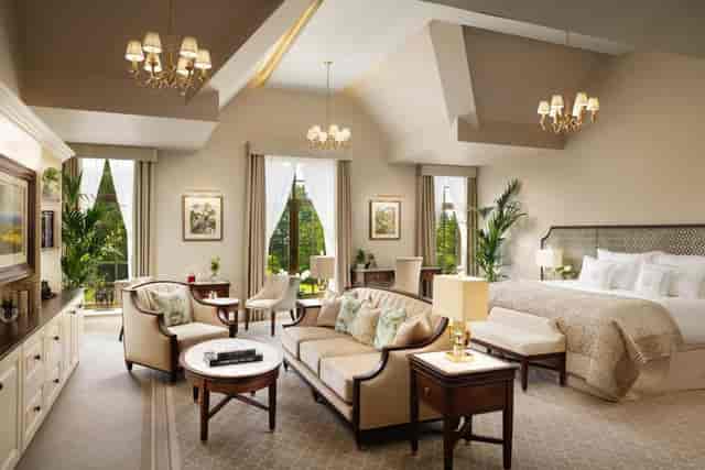 Luxurious hotel suite at Grantley Hall, ideal for high-end meetings and events.