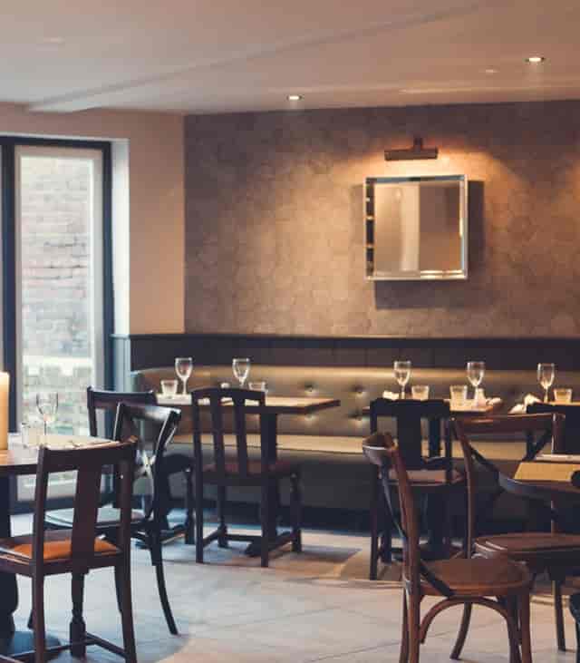Intimate dining space at Bar Italia, perfect for networking lunches and private events.