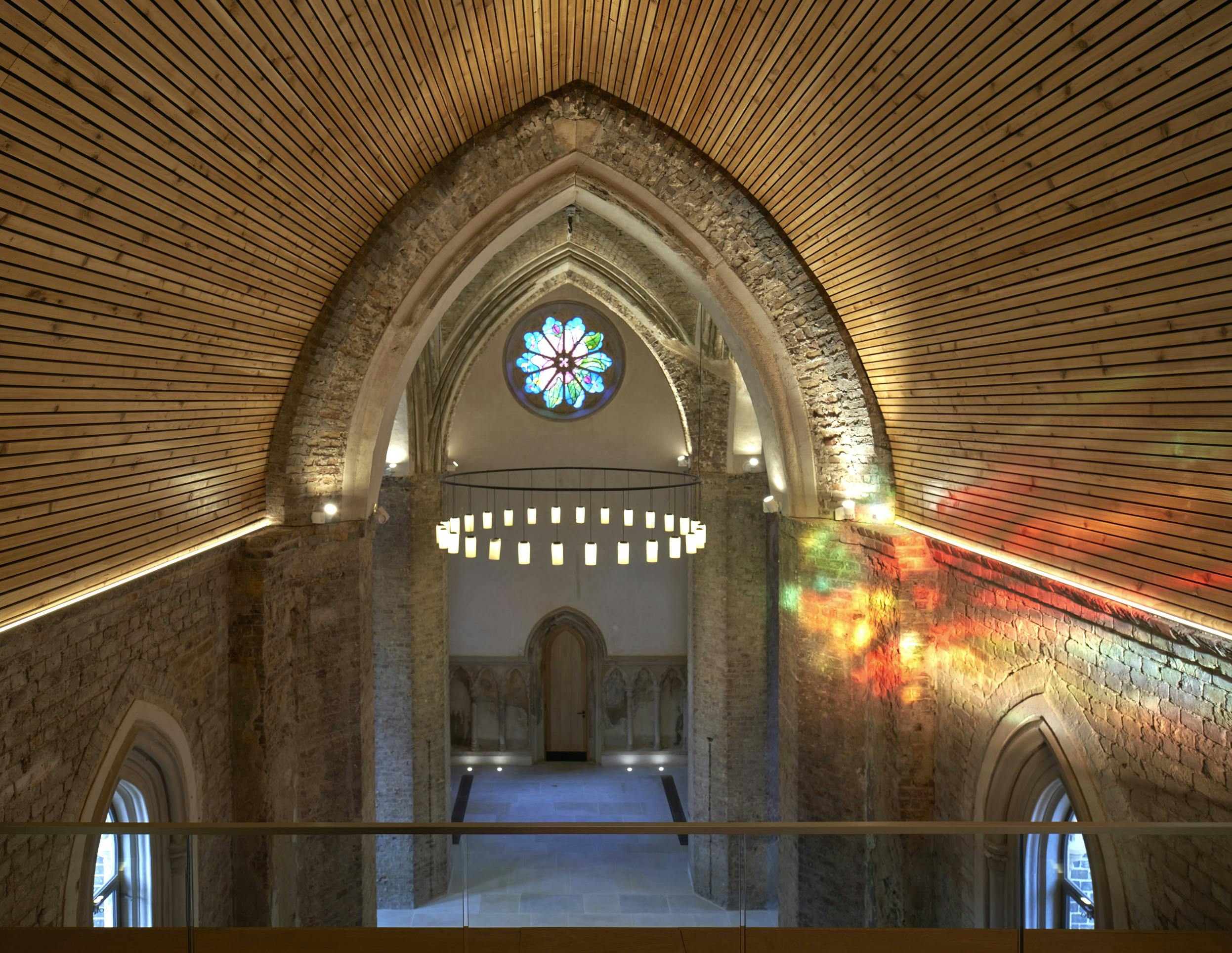 Stunning Abney Park Chapel venue with vaulted ceilings for weddings and events.