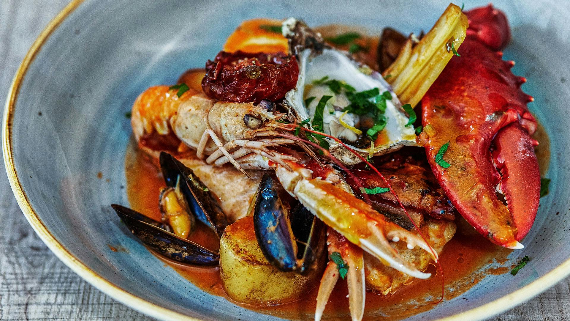 Seafood dish at Mourne Seafood Bar, ICC Belfast for gourmet dining events.