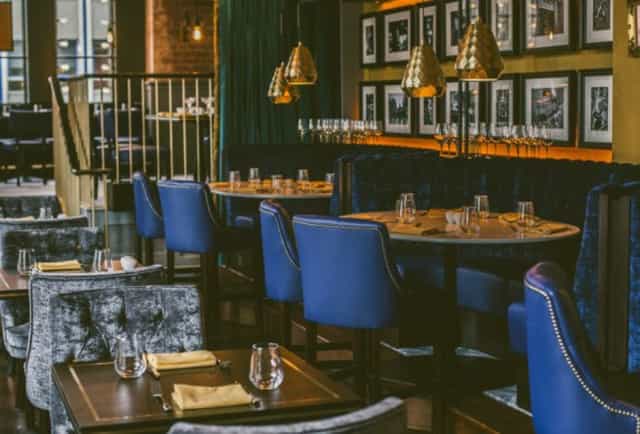 Flame Restaurant in ICC Belfast: elegant dining space for corporate events and gatherings.