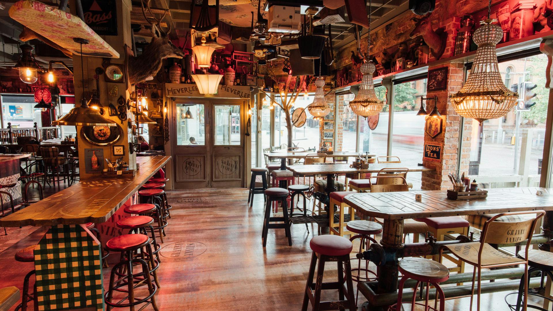 Granny Annies at ICC Belfast: vibrant venue with rustic decor for events and gatherings.