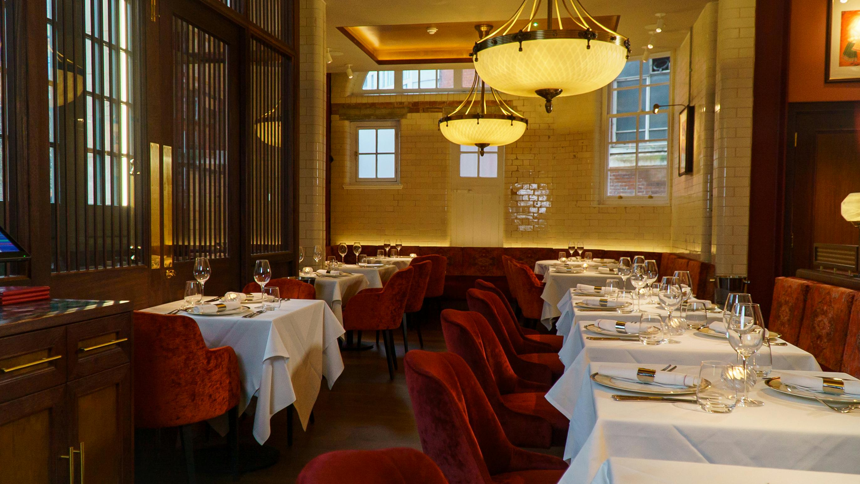 Elegant dining space at The Ruby, Yaatra Restaurant & Bar for upscale events.