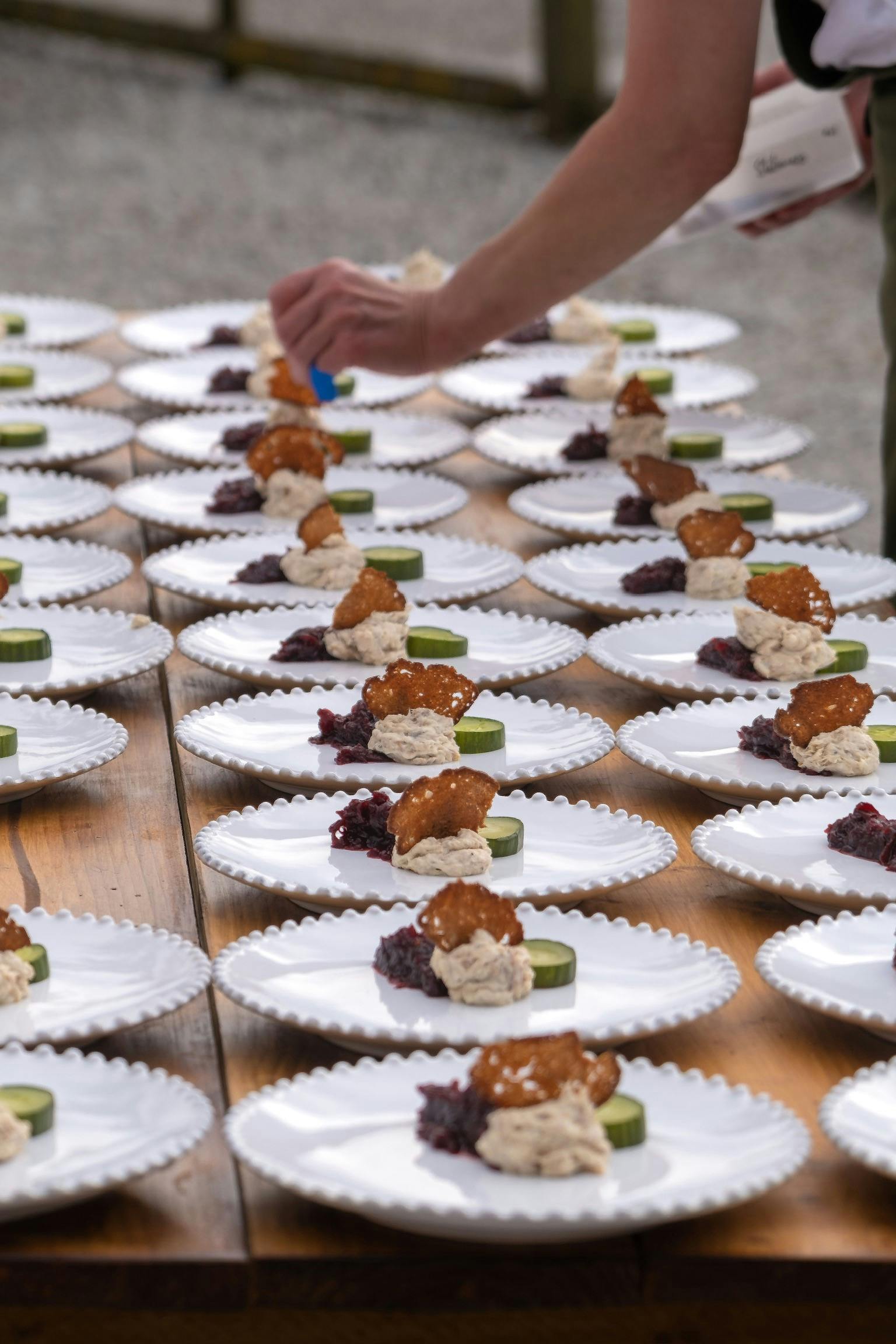 Ruffynes Barn dessert display, elegant plating for events and dining experiences.