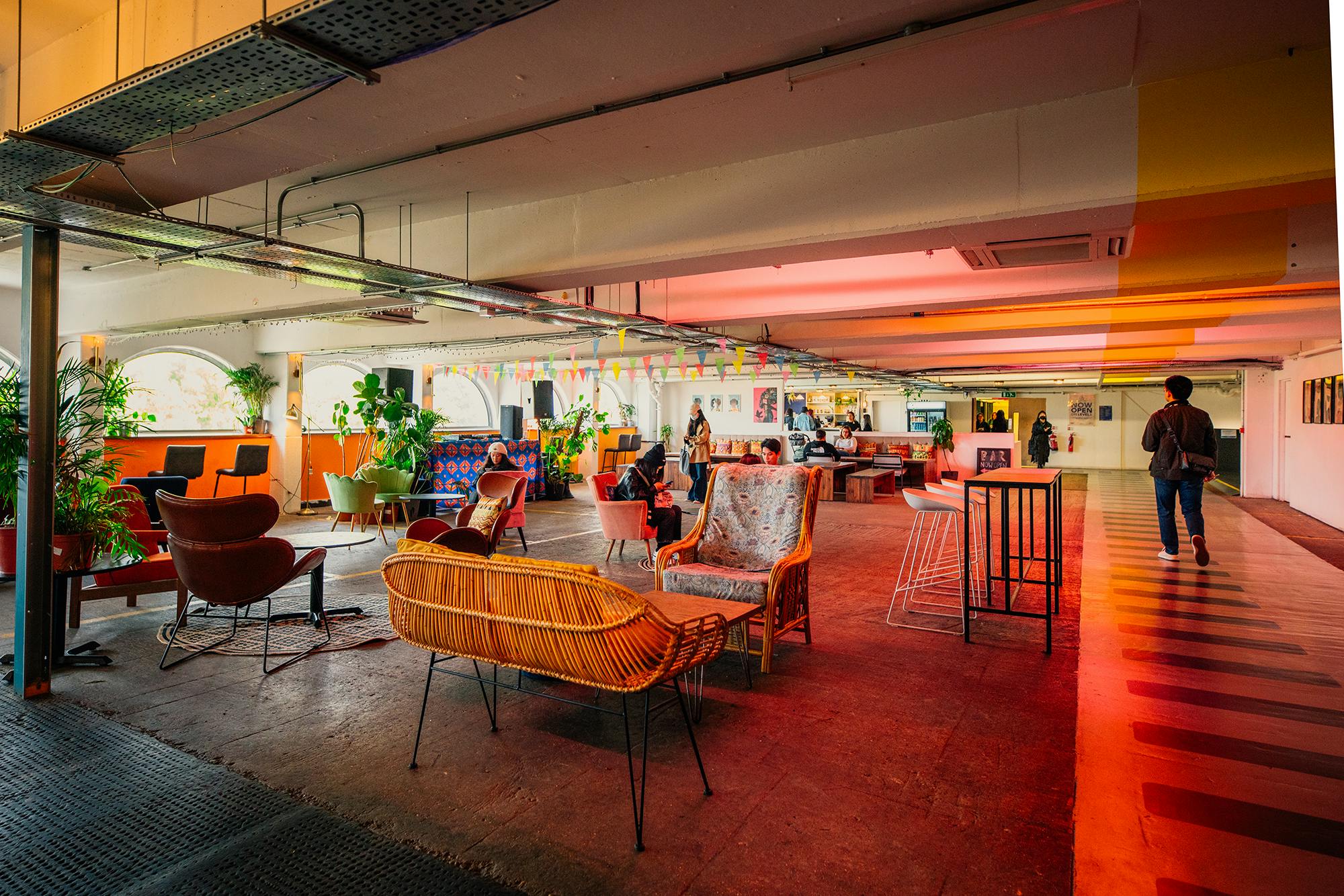 Vibrant event space at The Bar and Food Hall, ideal for networking and workshops.